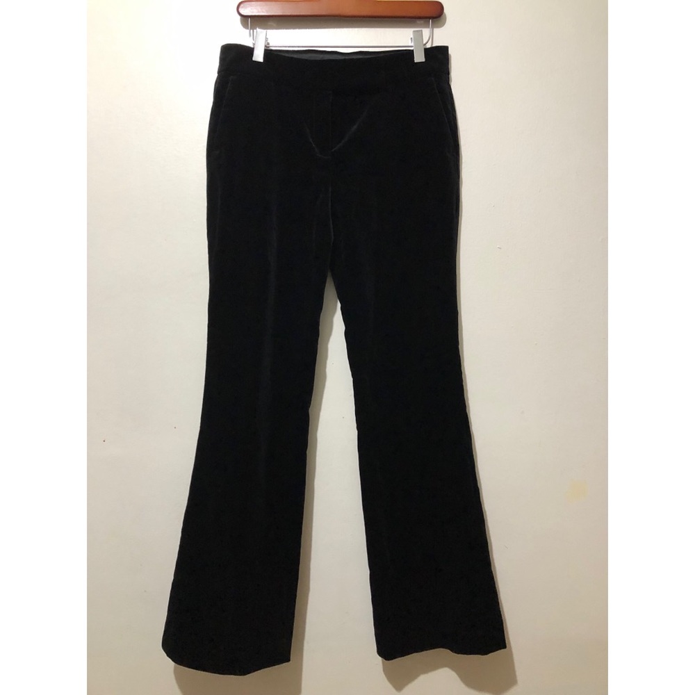 Saks Fifth Avenue Black Velvet 6P Straight Pants